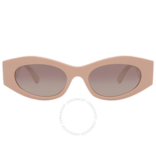 نظارة شمسية نسائية من فيرساتشي، بتصميم عين القطة، لون بني متدرج رمادي، فضي عاكس