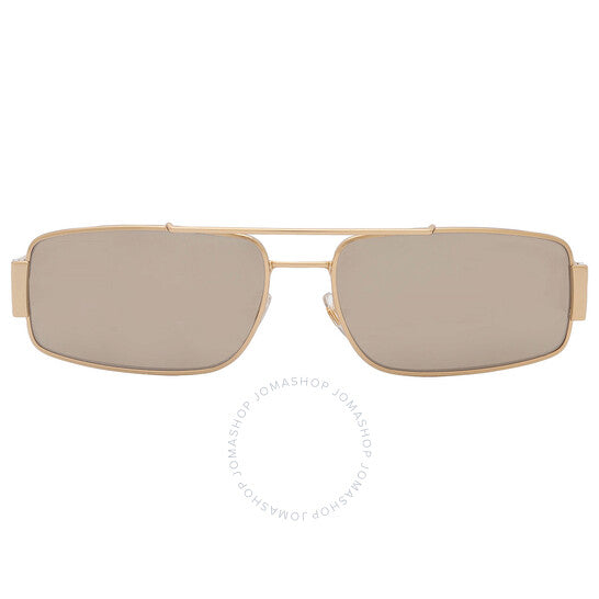 نظارة شمسية فيرساتشي، مستطيلة باللون البني والذهبي العاكس للرجال