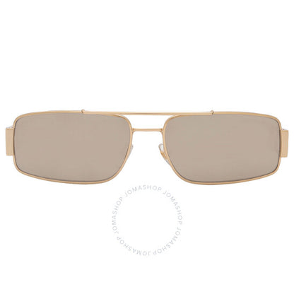 نظارة شمسية فيرساتشي، مستطيلة باللون البني والذهبي العاكس للرجال