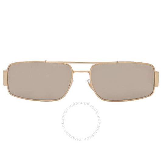 نظارة شمسية فيرساتشي، مستطيلة باللون البني والذهبي العاكس للرجال