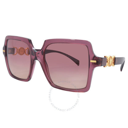 Versace, Brown Pink Gradient Square Ladies Sunglasses