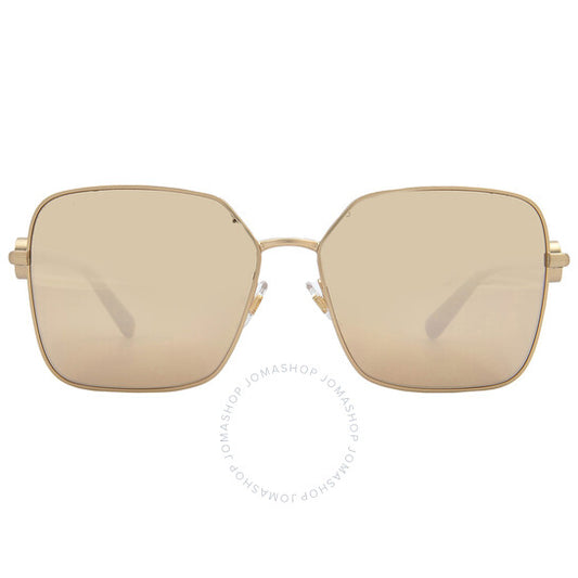 نظارة شمسية مربعة نسائية من فيرساتشي، لون بني/ذهبي عاكس