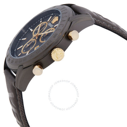 ساعة فيرساتشي كرونو ماستر كوارتز للرجال بمينا رمادي