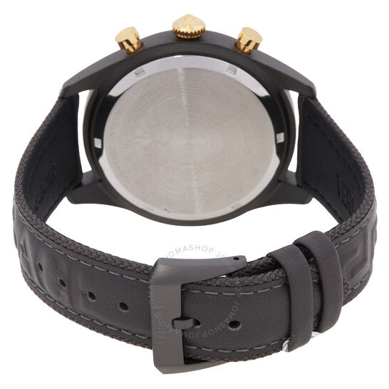 ساعة فيرساتشي كرونو ماستر كوارتز للرجال بمينا رمادي