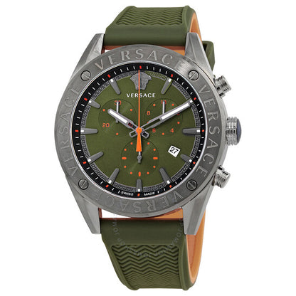 Versace, V-Chrono Quartz Green Dial Men's Watch