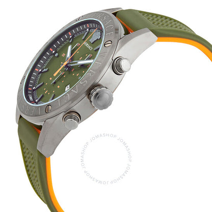 Versace, V-Chrono Quartz Green Dial Men's Watch