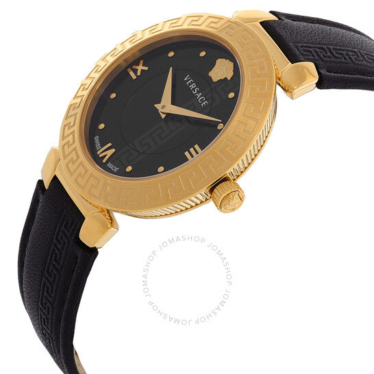 ساعة دافنيس كوارتز نسائية بمينا أسود من فيرساتشي