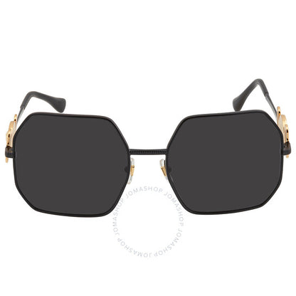 Versace, Dark Gray Geometric Ladies Sunglasses