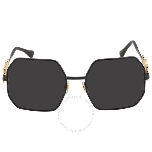 Versace, Dark Gray Geometric Ladies Sunglasses