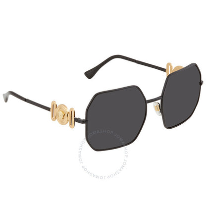 Versace, Dark Gray Geometric Ladies Sunglasses