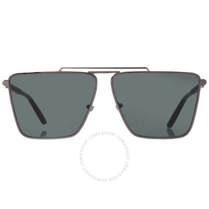 نظارة شمسية رجالية من Versace، بتصميم Browline باللون الأخضر الداكن