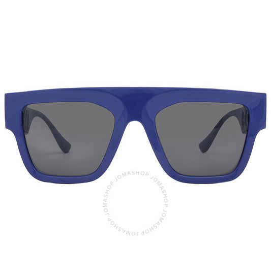 نظارة شمسية رجالية من Versace، بتصميم Brown Line باللون الرمادي الداكن