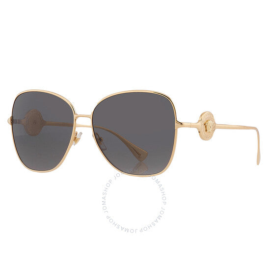 نظارة شمسية نسائية من فيرساتشي، بتصميم فراشة رمادية داكنة