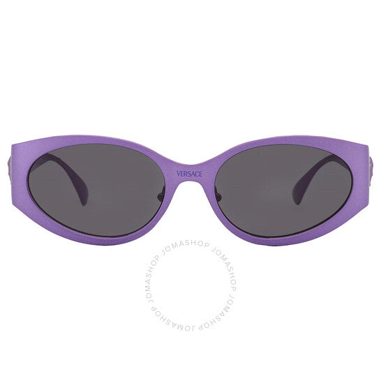 نظارة شمسية نسائية بيضاوية رمادية داكنة من فيرساتشي