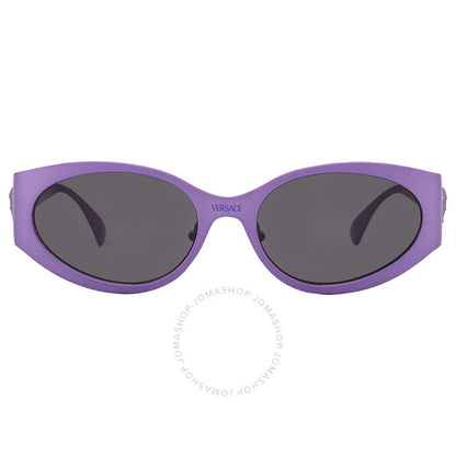 نظارة شمسية نسائية بيضاوية رمادية داكنة من فيرساتشي