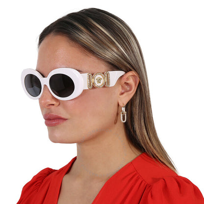 Versace, Dark Grey Oval Ladies Sunglasses