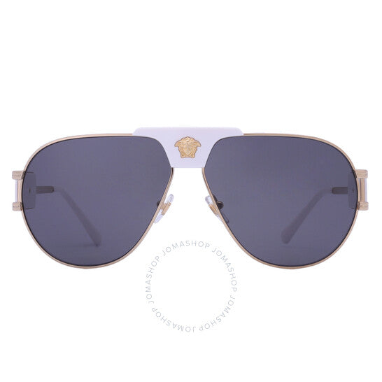 Versace, Dark Grey Pilot Men's Sunglasses