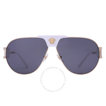 Versace, Dark Grey Pilot Men's Sunglasses