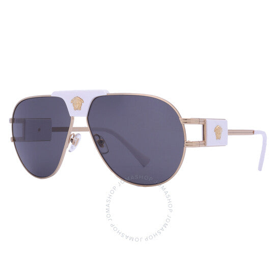 Versace, Dark Grey Pilot Men's Sunglasses