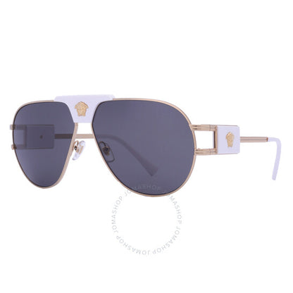 Versace, Dark Grey Pilot Men's Sunglasses