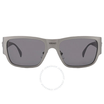 نظارة شمسية مستطيلة رمادية داكنة للرجال من فيرساتشي