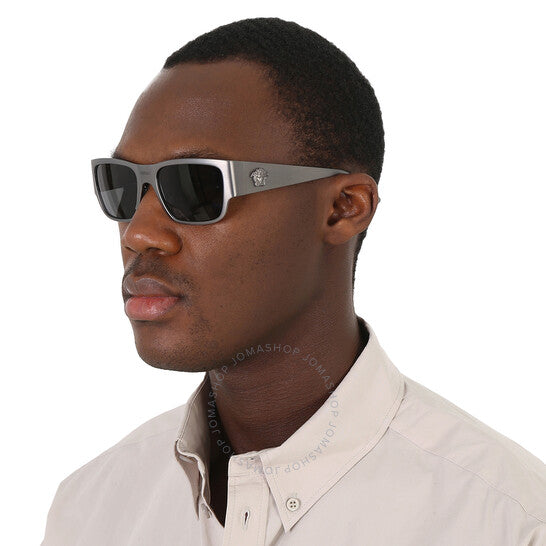 نظارة شمسية مستطيلة رمادية داكنة للرجال من فيرساتشي