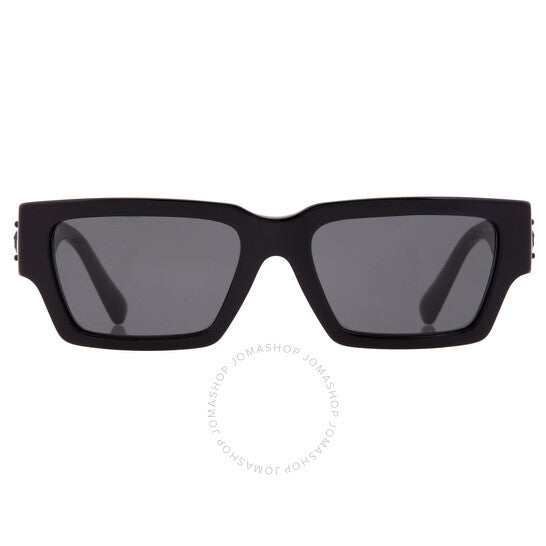 Versace, Dark Grey Rectangular Men's Sunglasses