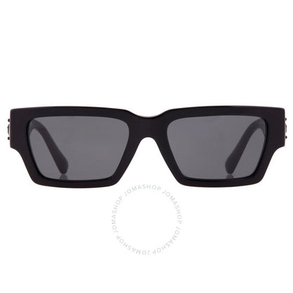 Versace, Dark Grey Rectangular Men's Sunglasses