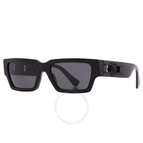 Versace, Dark Grey Rectangular Men's Sunglasses