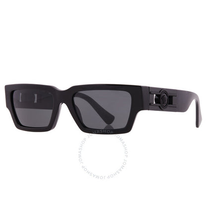 Versace, Dark Grey Rectangular Men's Sunglasses