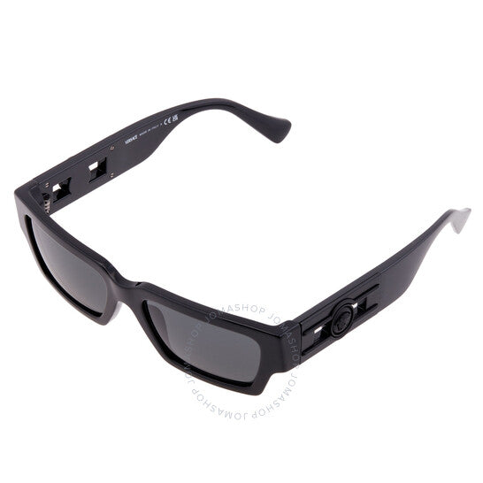 Versace, Dark Grey Rectangular Men's Sunglasses