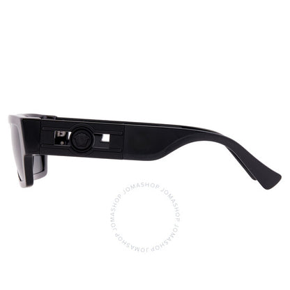Versace, Dark Grey Rectangular Men's Sunglasses