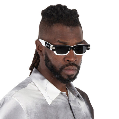 نظارة شمسية مستطيلة رمادية داكنة للرجال من فيرساتشي