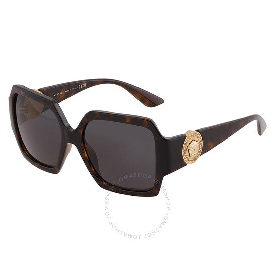 Versace, Dark Grey Square Ladies Sunglasses