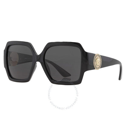 نظارة شمسية مربعة رمادية داكنة للنساء من فيرساتشي