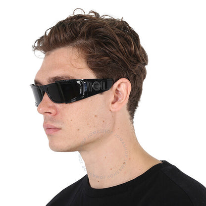 نظارة شمسية رجالية من فيرساتشي، رمادية داكنة ملفوفة