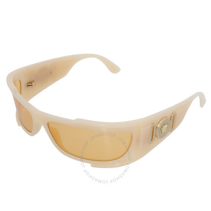 نظارة شمسية نسائية من فيرساتشي، برتقالية داكنة ملفوفة