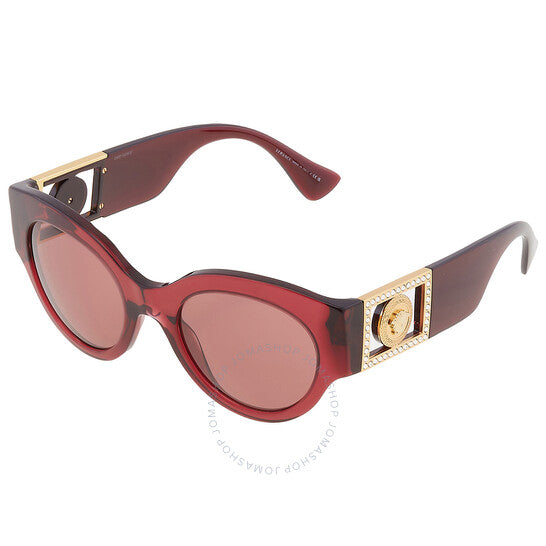 نظارة شمسية نسائية دائرية باللون البنفسجي الداكن من فيرساتشي