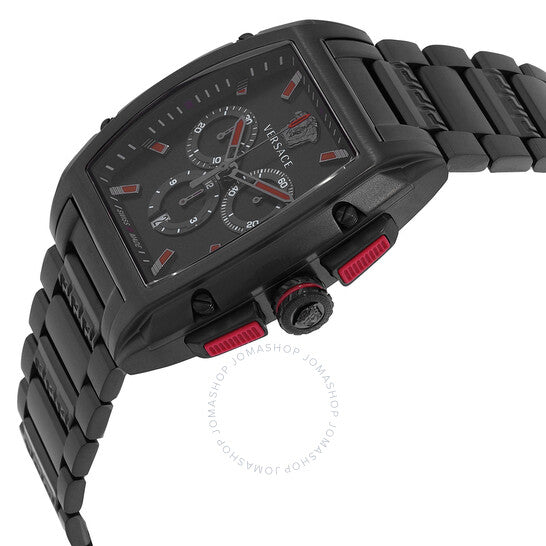 ساعة دومينوس كرونوغراف كوارتز للرجال من فيرساتشي، مينا سوداء