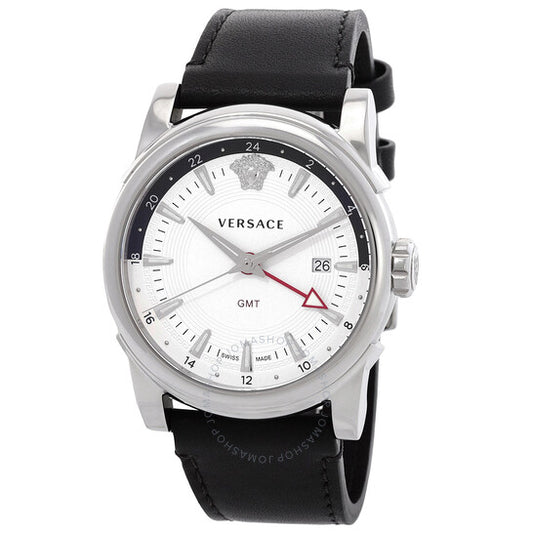 ساعة فيرساتشي جي إم تي فينتاج كوارتز للرجال بمينا فضي