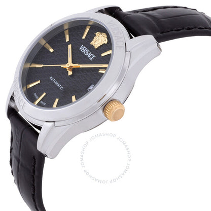 ساعة فيرساتشي جريكا كلاسيك أوتوماتيكية للسيدات بمينا أسود