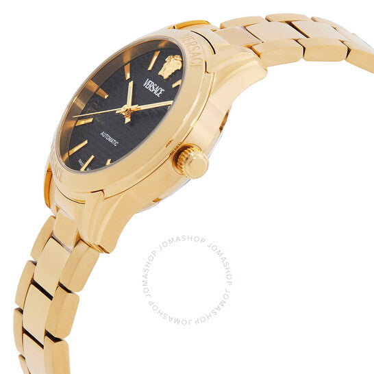 ساعة فيرساتشي جريكا كلاسيك أوتوماتيكية للسيدات بمينا أسود