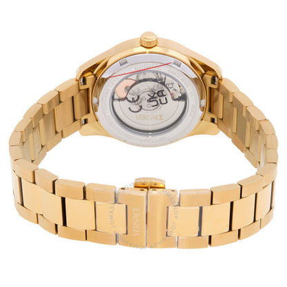 ساعة فيرساتشي جريكا كلاسيك أوتوماتيكية للسيدات بمينا أسود