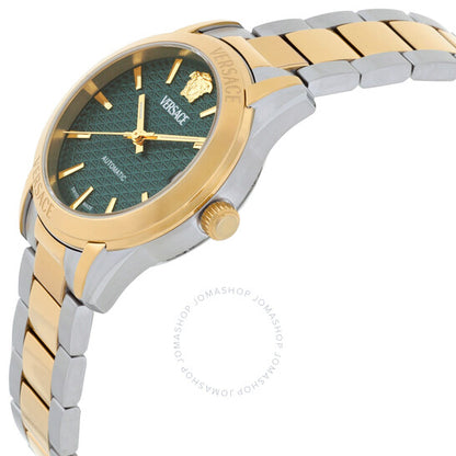 ساعة فيرساتشي جريكا كلاسيك أوتوماتيكية للسيدات بمينا أخضر