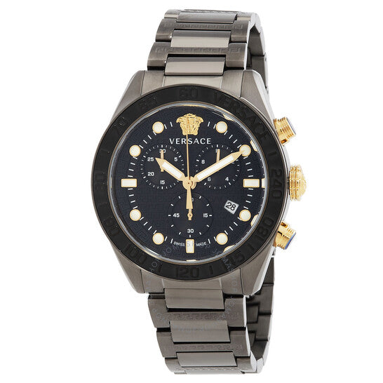 Versace, Greca Dome Chronograph Quartz Black Dial Men's Watch
