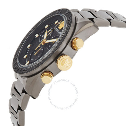 Versace, Greca Dome Chronograph Quartz Black Dial Men's Watch