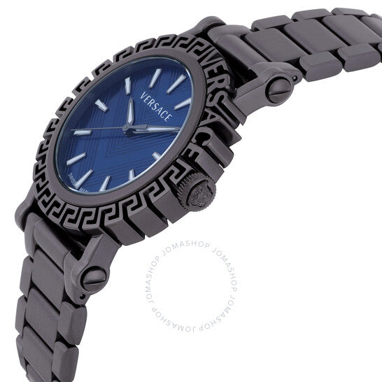 ساعة فيرساتشي جريك جلام كوارتز للرجال بمينا زرقاء