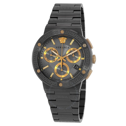 Versace, Greca Logo Chronograph Quartz Grey Dial Men's Watch