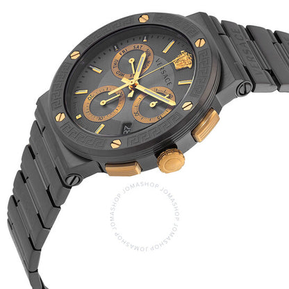 Versace, Greca Logo Chronograph Quartz Grey Dial Men's Watch