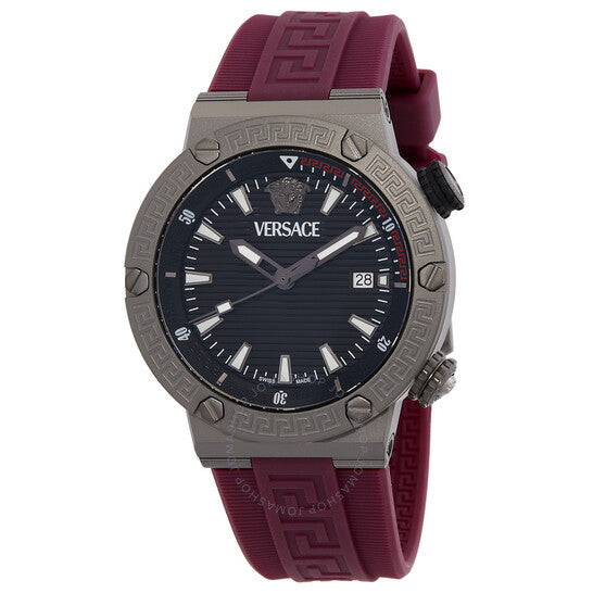 Versace, Greca Logo Diver Quartz Black Dial Men's Watch